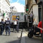 Banque défoncée par un camion poubelle dans le 20e